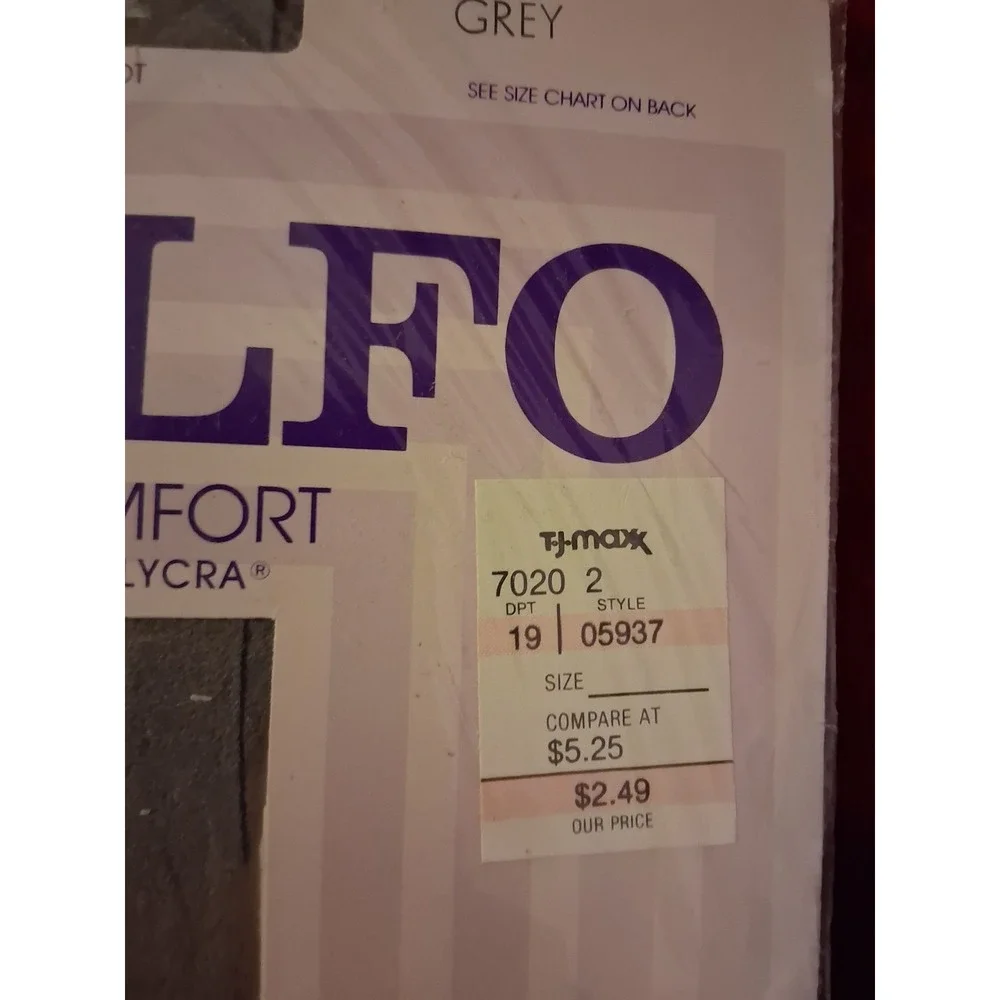 Vintage NEW‎ NOS Adolfo Pantyhose A Gray Ultra Sheer Control Top USA